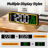 9" Digital Alarm Clocks for Bedroom, Large Display with Night Light, LED Temperature Calendar, Auto DST