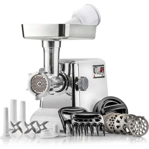 Turboforce 3000 Series 5-In-1 Electric Meat Grinder 3000W Max 3-Speed Size #12 5 Grinding Plates