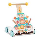 Wooden Baby Walker Ice Cream Cart Toy with Sweet Accessories & Smooth Wheels
