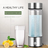 420ML Hydrogen Rich Water Bottle SPE PEM Technology Portable USB Rechargeable Hydrogen Water Generator Glass Drinking Cup Gift