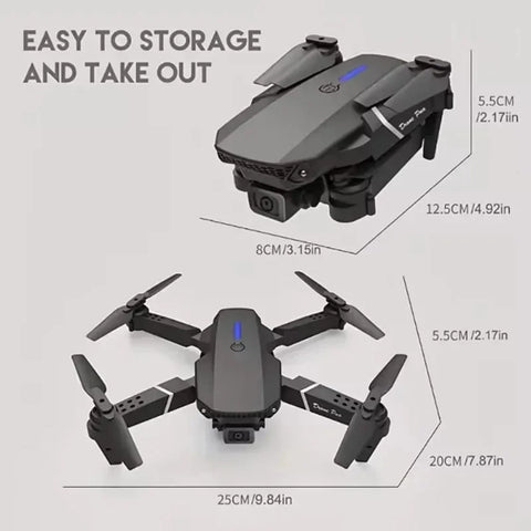E88Pro 4K FPV Drone 1080P HD Camera Portable Foldable Design Stable Height Hold Best Christmas Gift Professional RC Aircraft