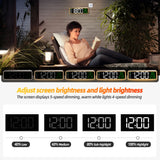 9" Digital Alarm Clocks for Bedroom, Large Display with Night Light, LED Temperature Calendar, Auto DST