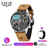 LIGE New Rugged Military GPS Smart Watch Men AMOLED HD Screen Heart Rate Bluetooth Call Waterproof Outdoor Men Smartwatch 2025