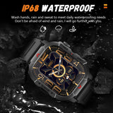 2025 New Men Smart Watch LED Flashlight BT Call 100+ Sports Modes Health Monitoring IP68 Waterproof Outdoor Smart Watch