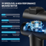 Massage Gun 99-Speed Deep Muscle Percussion Massager with Carry Case Perfect Gift for Athletes and Fitness Enthusiasts