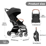 Standard Stroller Seat, Foldable Portable Newborn Stroller ,Luxury Baby Carriage Suit Baby,Toddlers,360°Swivel Seat
