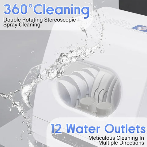 Countertop Dishwasher Portable Dishwasher with 5Lbuilt in Water Tank Mini Dish Washer with 5 Washing Programs and 360°Dual Spray
