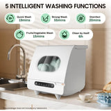 Portable Countertop Dishwasher, 5 Wash Programscountertop Dishwasher,1200 Watt Mini Countertop Dishwasher Tank Leak Proof Drying