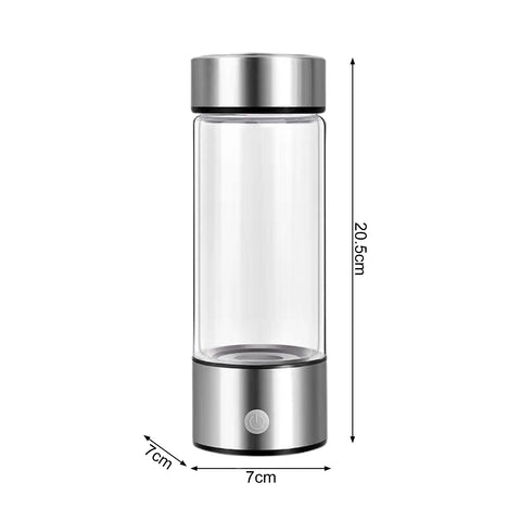 420ML Hydrogen Rich Water Bottle SPE PEM Technology Portable USB Rechargeable Hydrogen Water Generator Glass Drinking Cup Gift