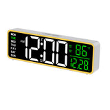 9" Digital Alarm Clocks for Bedroom, Large Display with Night Light, LED Temperature Calendar, Auto DST