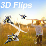 4DRC V17 Remote Control Plane 2.4Ghz Foam RC Airplanes Helicopter Quadcopter,Spinning Drone with Cool Light for Kids Adults
