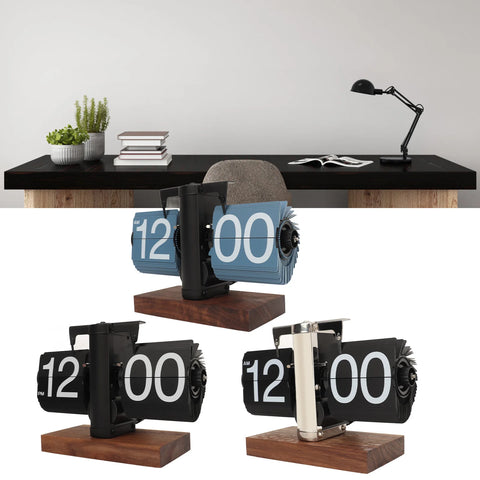 Digital down Clock Mechanical Aesthetic Easy to Read Rotating Knob Retro Clock Automatic for Office