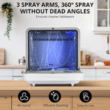 Countertop Dishwasher 6 Washing Programs Low Noice 2 Water Inlet Methods Strong Hot Air Drying Portable Dishwasher for Home