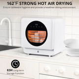 Countertop Dishwasher 6 Washing Programs Low Noice 2 Water Inlet Methods Strong Hot Air Drying Portable Dishwasher for Home