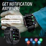 Military Smart Watches for Men Bluetooth Call 1.96" HD Screen Fitness Tracker Heart Rate Blood Pressure IP68 Waterproof