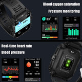 Smart Watch 3ATM Waterproof 1.96" IPS Screen Military KT71 Men 100+ Sport Mode Heart Rate Blood Pressure Bluetooth Call