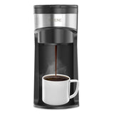 Mini Coffee Maker Single Serve Instant Coffee Brewer, One Cup for K Pod & Ground Coffee, Capsule Coffee Machine, Black