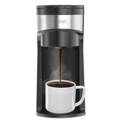 Mini Coffee Maker Single Serve Instant Coffee Brewer, One Cup for K Pod & Ground Coffee, Capsule Coffee Machine, Black