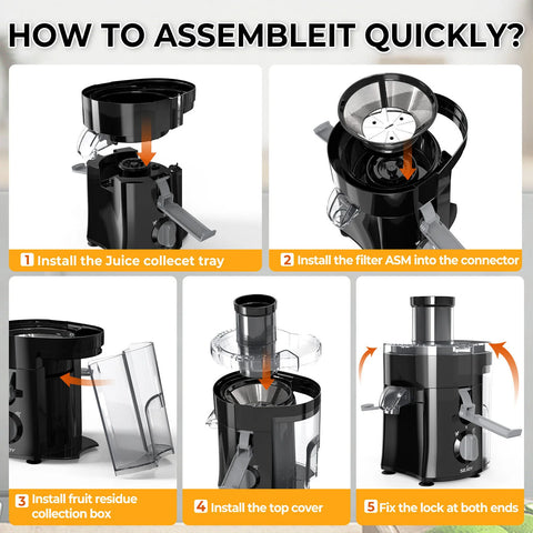 Centrifugal Juicer Machine Automatic Pulp Ejection Electric Citrus Juicer Extractor Machine Fruit Veg Blender