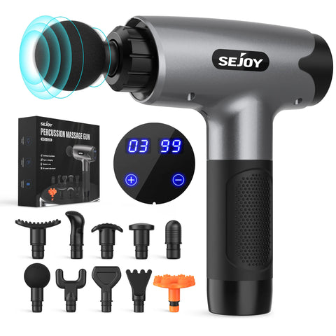 Electric Fascia Gun,Muscle Massage Gun with 10 Massage Heads,30 Speeds Percussion Tissue Back Massager for Body Back Neck Leg