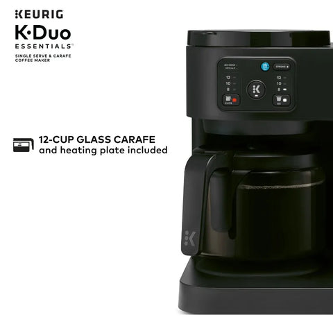 Keurig K-Duo Essentials, Hot & Iced Single-Serve K-Cup Pod Coffee Maker & Carafe, Black
