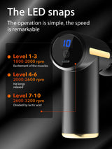 Massage Gun Deep Tissue for Pain Relief,Fascia Massage Gun with 4 Massage Heads & 6 Speeds,For Gift Dad and Mom