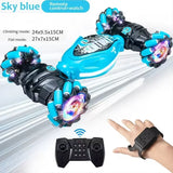 Stunt RC Car 4WD 1:16 with LED Light Gesture Induction Deformation Twist Climbing Radio Controlled Car Electronic Toys for Kids