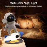Rocket Astronaut Galaxy Projector Night Light Lamp and 13 Film Pieces Sky Projector 360° Rotate Planetarium for Kids Bedroom