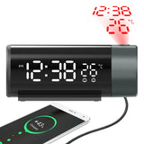 Projection Digital Alarm Clock with 180° Rotatable Projector, Clear LED Display4-Level Brightness Dimmer for Bedroom