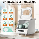 Portable Countertop Dishwasher, 5 Wash Programscountertop Dishwasher,1200 Watt Mini Countertop Dishwasher Tank Leak Proof Drying