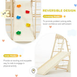 Indoor Jungle Gym, 9 in 1 Kids Indoor Playground for Kids with Climbing Wall, Slide, Monkey Bars, Rope Ladder and Hanging Ring