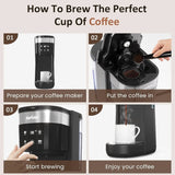 3-In-1 Single Serve Coffee Machine,Brewer for K-Cup Pods, Ground Coffee, and Teas, 30Oz Removable Water Reservoir, Brew Sizes 8