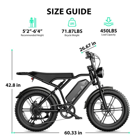 TST® R002 20'' 1500W Full Suspension Moped-style Electric Bike