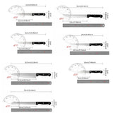 Full 15Pcs Chef Knife Set Stainless Steel Kitchen Knives Sets with Scissors,Sharpening Rod,Solid Wood Knife Seat Cooking Tool
