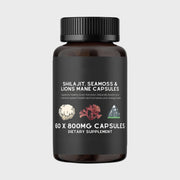 Shilajit, Seamoss&Lions Mane Capsules - Comprehensive All-In-One Wellness Supplement for Mind, Body, and Vitality - 60 Capsules
