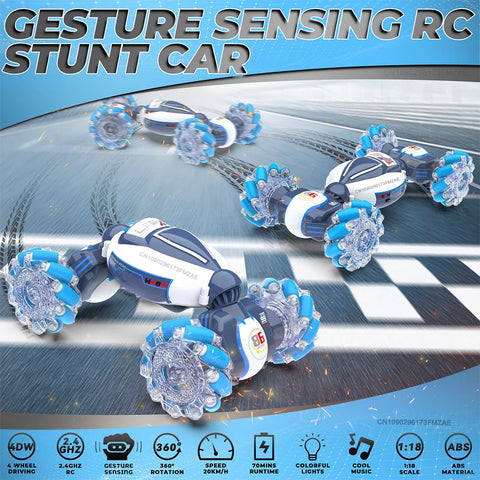 Gesture Sensing RC Stunt Car Toys Hand Controlled 2.4Ghz Remote Control Twist Cars 4WD Transform All-Terrain off Road Vehicle