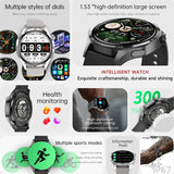 New Men'S Smart 5.0 Bluetooth Call Supports GPS Function NFC Watch Heart Rate Health Monitoring 1.53-Inch Smart Watch