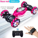 Stunt RC Car 4WD 1:16 with LED Light Gesture Induction Deformation Twist Climbing Radio Controlled Car Electronic Toys for Kids