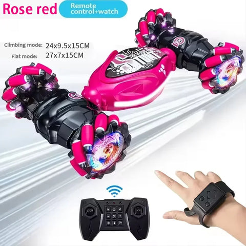 Stunt RC Car 4WD 1:16 with LED Light Gesture Induction Deformation Twist Climbing Radio Controlled Car Electronic Toys for Kids