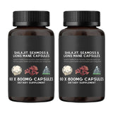 Shilajit, Seamoss&Lions Mane Capsules - Comprehensive All-In-One Wellness Supplement for Mind, Body, and Vitality - 60 Capsules