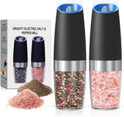 Gravity Electric Pepper and Salt Grinder Mill Adjustable Coarseness Battery Powered with Blue LED Light
